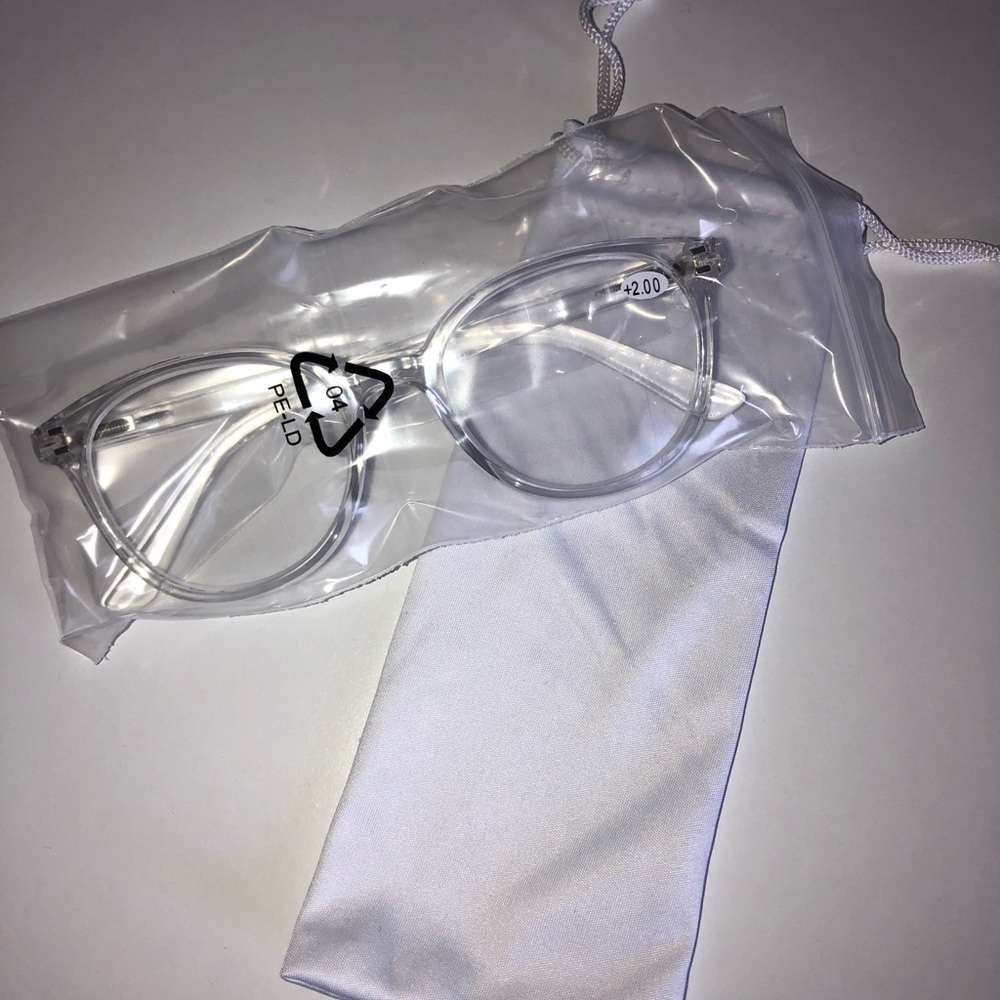 Clear reading glasses +2.00 prescription